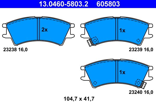 ATE 13.0460-5803.2 Brake Pad Set, disc brake