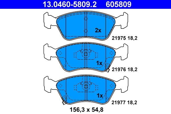 ATE 13.0460-5809.2 Brake Pad Set, disc brake