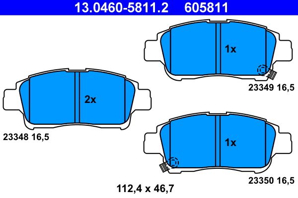 ATE 13.0460-5811.2 Brake Pad Set, disc brake