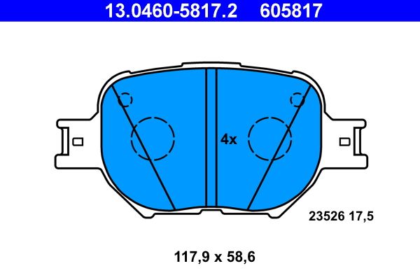 ATE 13.0460-5817.2 Brake Pad Set, disc brake