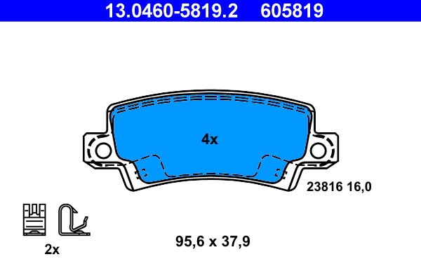 ATE 13.0460-5819.2 Brake Pad Set, disc brake