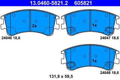 Brake Pad Set, disc brake ATE 13.0460-5821.2