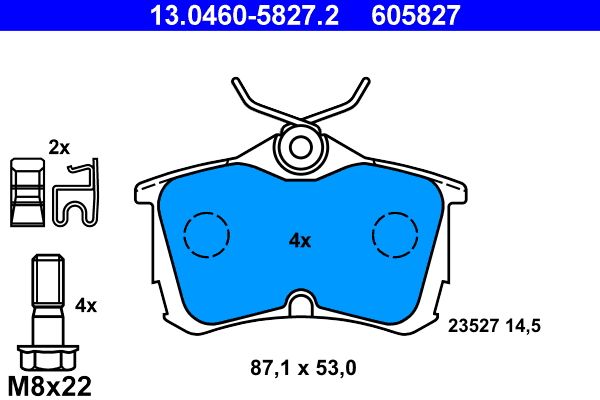 ATE 13.0460-5827.2 Brake Pad Set, disc brake