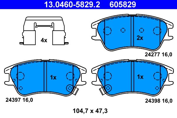 ATE 13.0460-5829.2 Brake Pad Set, disc brake