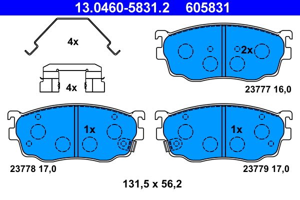 ATE 13.0460-5831.2 Brake Pad Set, disc brake