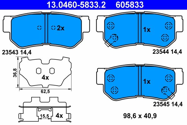ATE 13.0460-5833.2 Brake Pad Set, disc brake