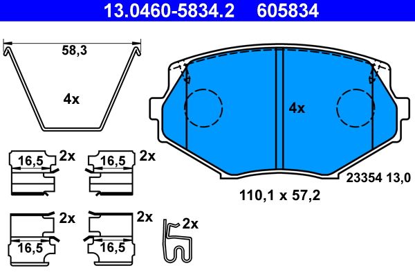 ATE 13.0460-5834.2 Brake Pad Set, disc brake