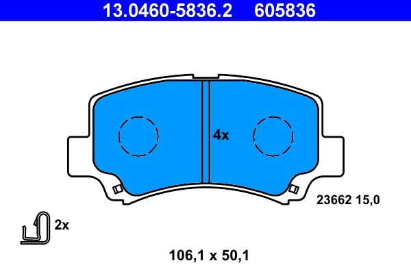 ATE 13.0460-5836.2 Brake Pad Set, disc brake