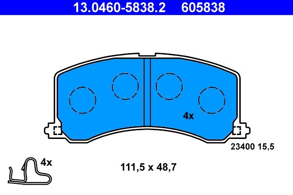 ATE 13.0460-5838.2 Brake Pad Set, disc brake