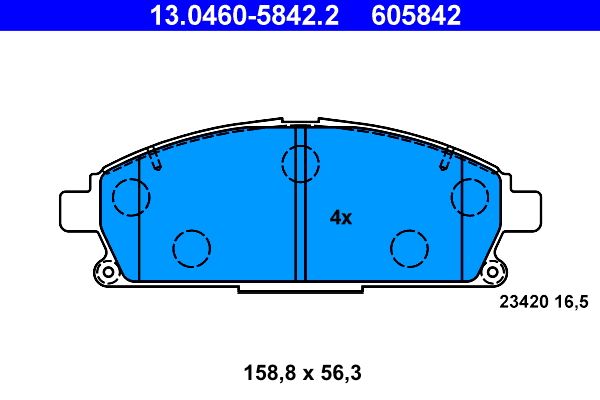 ATE 13.0460-5842.2 Brake Pad Set, disc brake