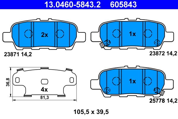ATE 13.0460-5843.2 Brake Pad Set, disc brake