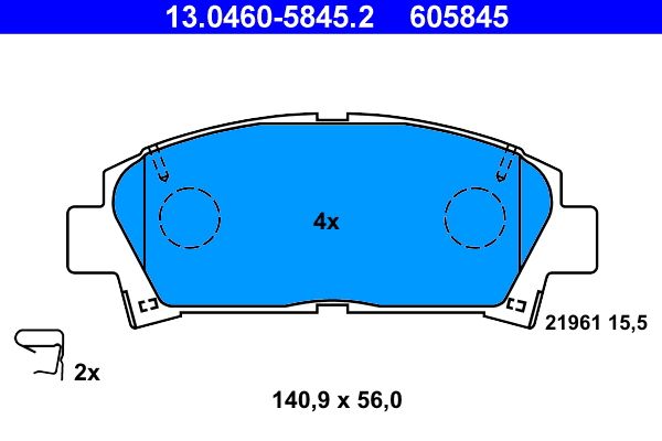 ATE 13.0460-5845.2 Brake Pad Set, disc brake