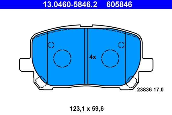 ATE 13.0460-5846.2 Brake Pad Set, disc brake