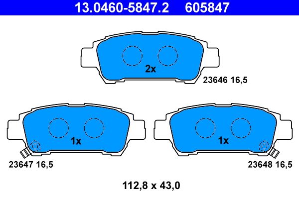 ATE 13.0460-5847.2 Brake Pad Set, disc brake