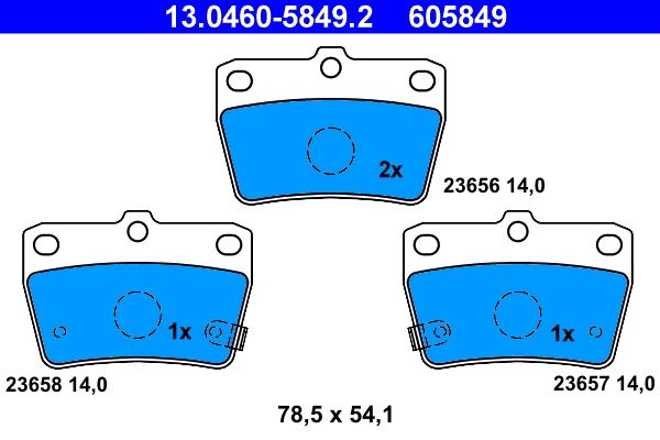 ATE 13.0460-5849.2 Brake Pad Set, disc brake
