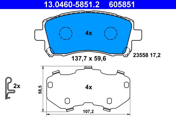 ATE 13.0460-5851.2 Brake Pad Set, disc brake