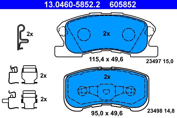 ATE 13.0460-5852.2 Brake Pad Set, disc brake