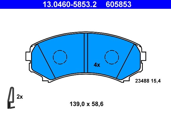 ATE 13.0460-5853.2 Brake Pad Set, disc brake