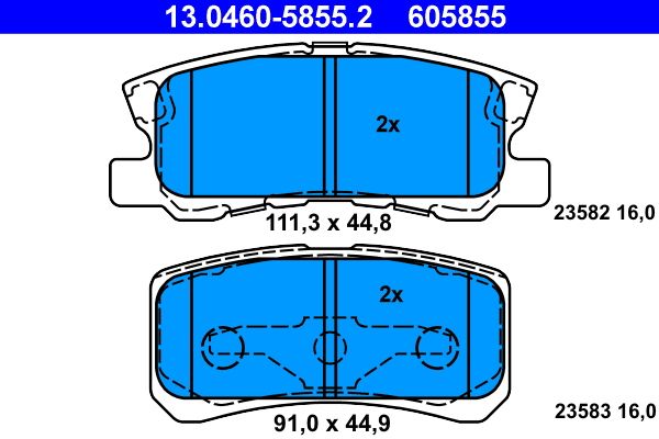 ATE 13.0460-5855.2 Brake Pad Set, disc brake