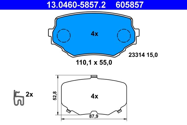 ATE 13.0460-5857.2 Brake Pad Set, disc brake