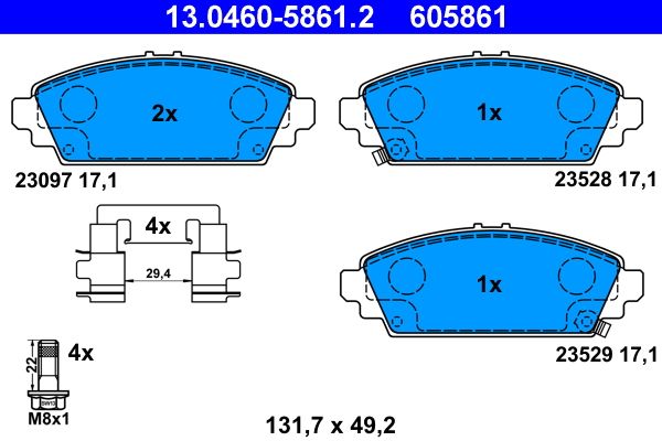 ATE 13.0460-5861.2 Brake Pad Set, disc brake