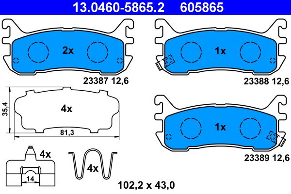 ATE 13.0460-5865.2 Brake Pad Set, disc brake