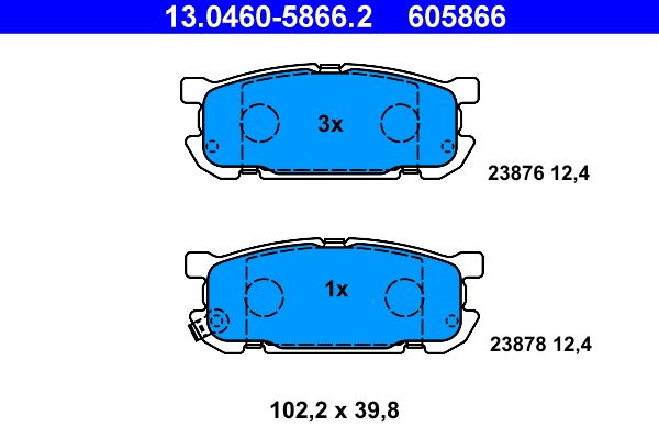 ATE 13.0460-5866.2 Brake Pad Set, disc brake