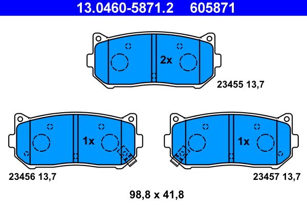 ATE 13.0460-5871.2 Brake Pad Set, disc brake