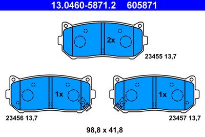 Brake Pad Set, disc brake ATE 13.0460-5871.2