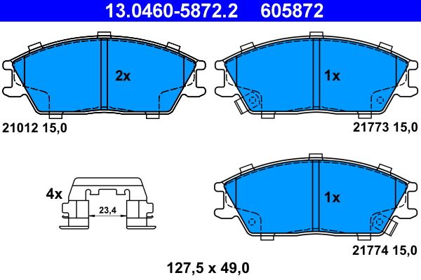 ATE 13.0460-5872.2 Brake Pad Set, disc brake