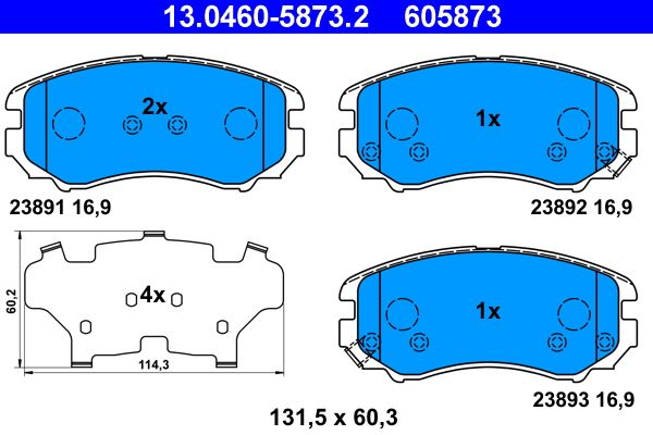 ATE 13.0460-5873.2 Brake Pad Set, disc brake