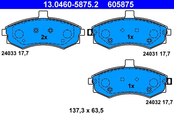 ATE 13.0460-5875.2 Brake Pad Set, disc brake