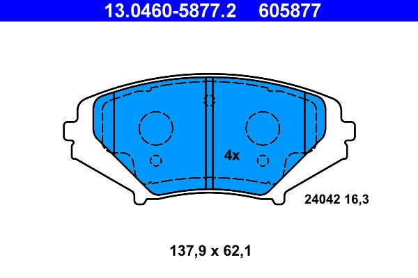 ATE 13.0460-5877.2 Brake Pad Set, disc brake