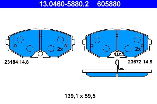 ATE 13.0460-5880.2 Brake Pad Set, disc brake