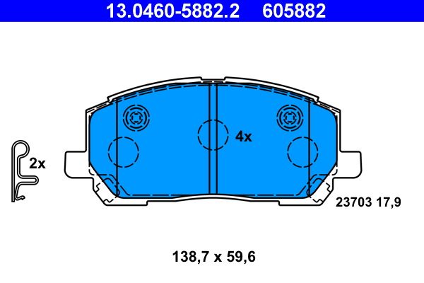 ATE 13.0460-5882.2 Brake Pad Set, disc brake