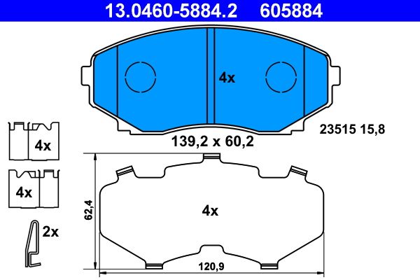 ATE 13.0460-5884.2 Brake Pad Set, disc brake