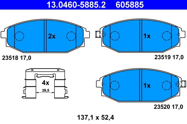 ATE 13.0460-5885.2 Brake Pad Set, disc brake