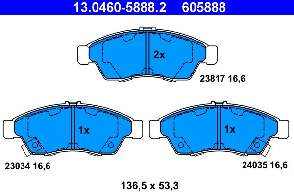 ATE 13.0460-5888.2 Brake Pad Set, disc brake