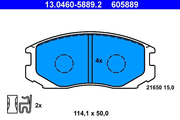 ATE 13.0460-5889.2 Brake Pad Set, disc brake