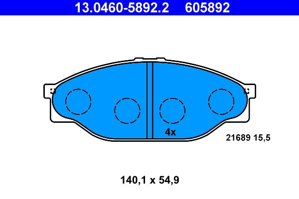 ATE 13.0460-5892.2 Brake Pad Set, disc brake