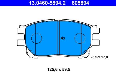 Brake Pad Set, disc brake ATE 13.0460-5894.2