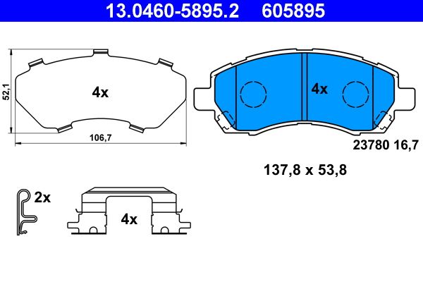 ATE 13.0460-5895.2 Brake Pad Set, disc brake