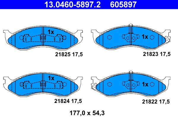 ATE 13.0460-5897.2 Brake Pad Set, disc brake
