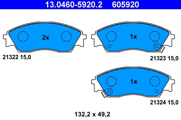 ATE 13.0460-5920.2 Brake Pad Set, disc brake