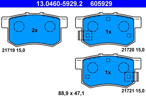 ATE 13.0460-5929.2 Brake Pad Set, disc brake