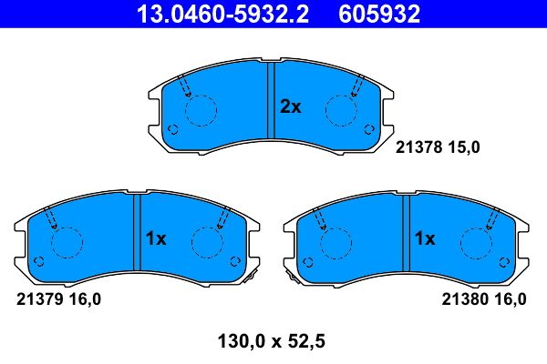 ATE 13.0460-5932.2 Brake Pad Set, disc brake