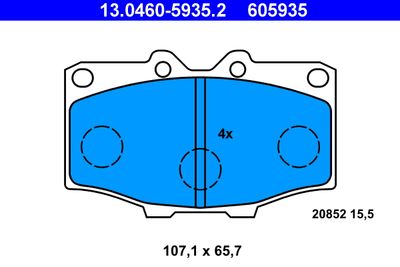 Brake Pad Set, disc brake ATE 13.0460-5935.2