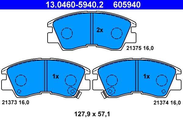 ATE 13.0460-5940.2 Brake Pad Set, disc brake