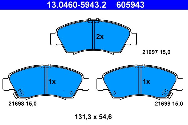 ATE 13.0460-5943.2 Brake Pad Set, disc brake