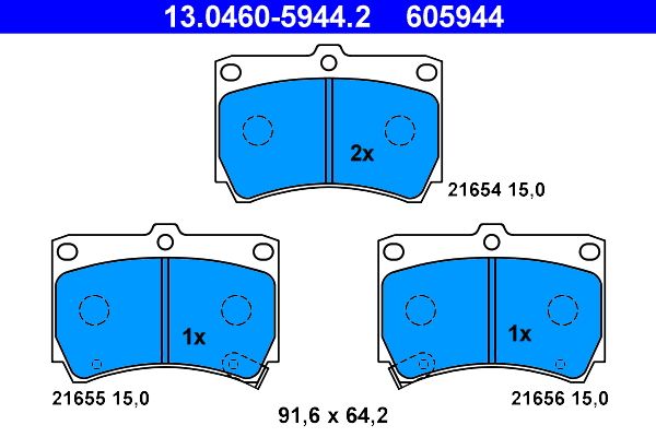 ATE 13.0460-5944.2 Brake Pad Set, disc brake
